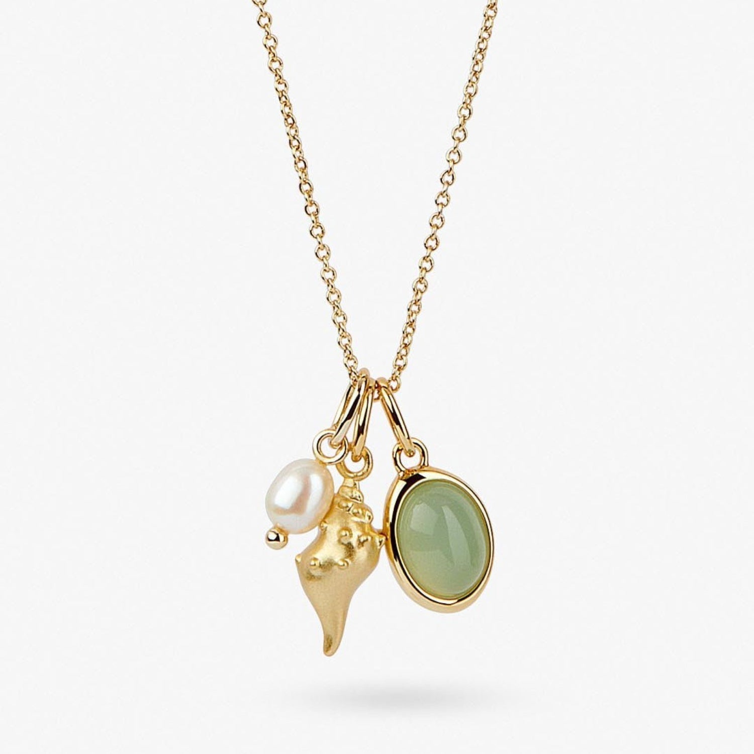 Gold Crystal Conch Pendant