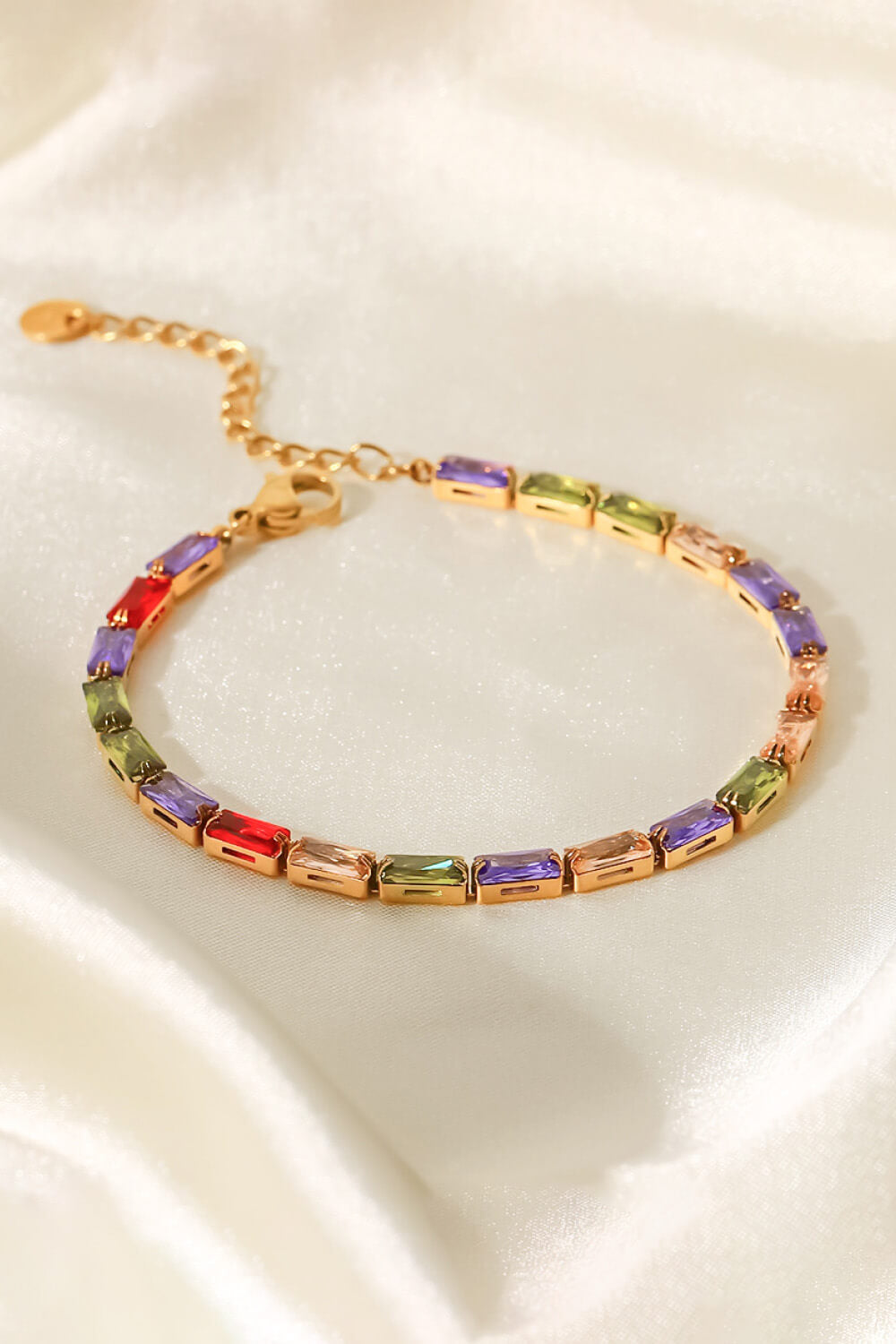 Rainbow CZ Gold Bracelet