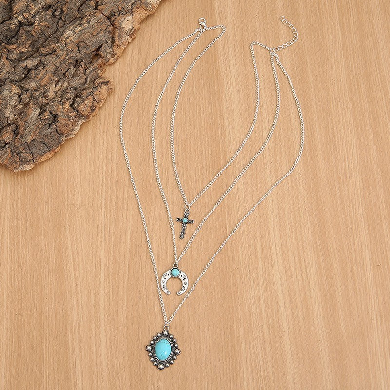 Collana a tre strati turchese