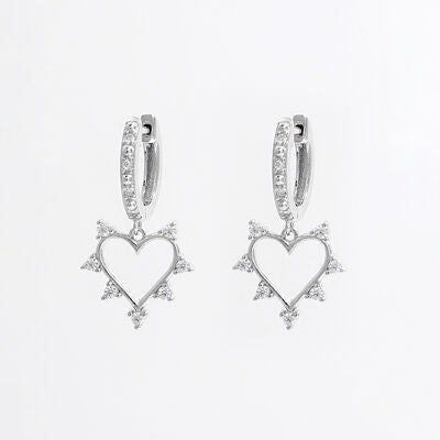 Heart Zircon Drop Earrings