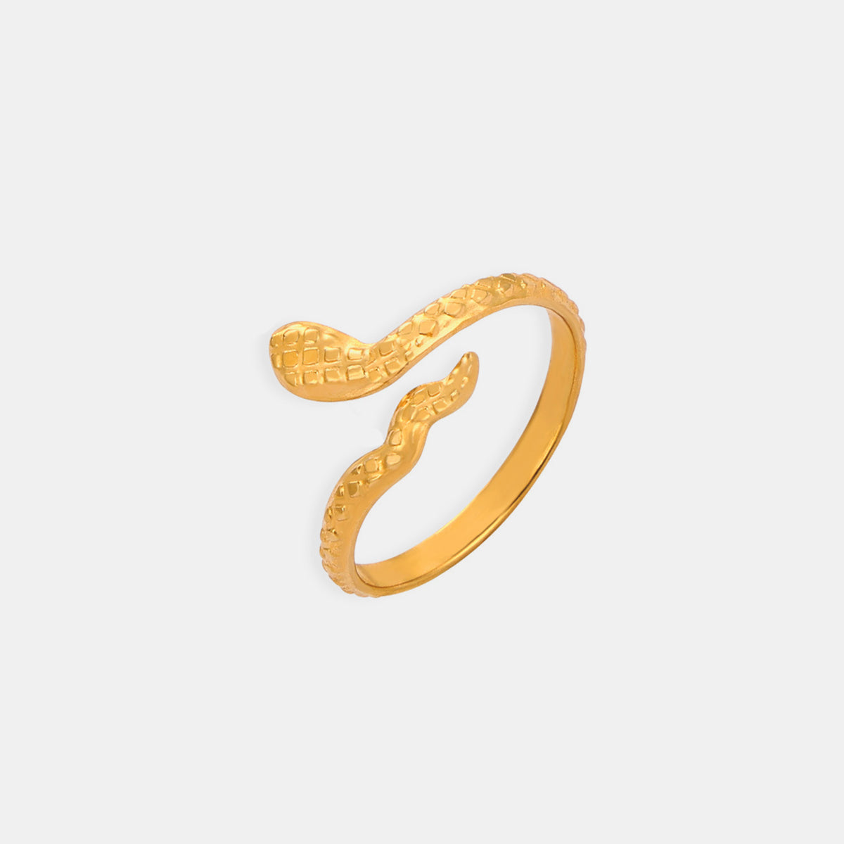 Anello Serpente d'Acciaio Intrecciato