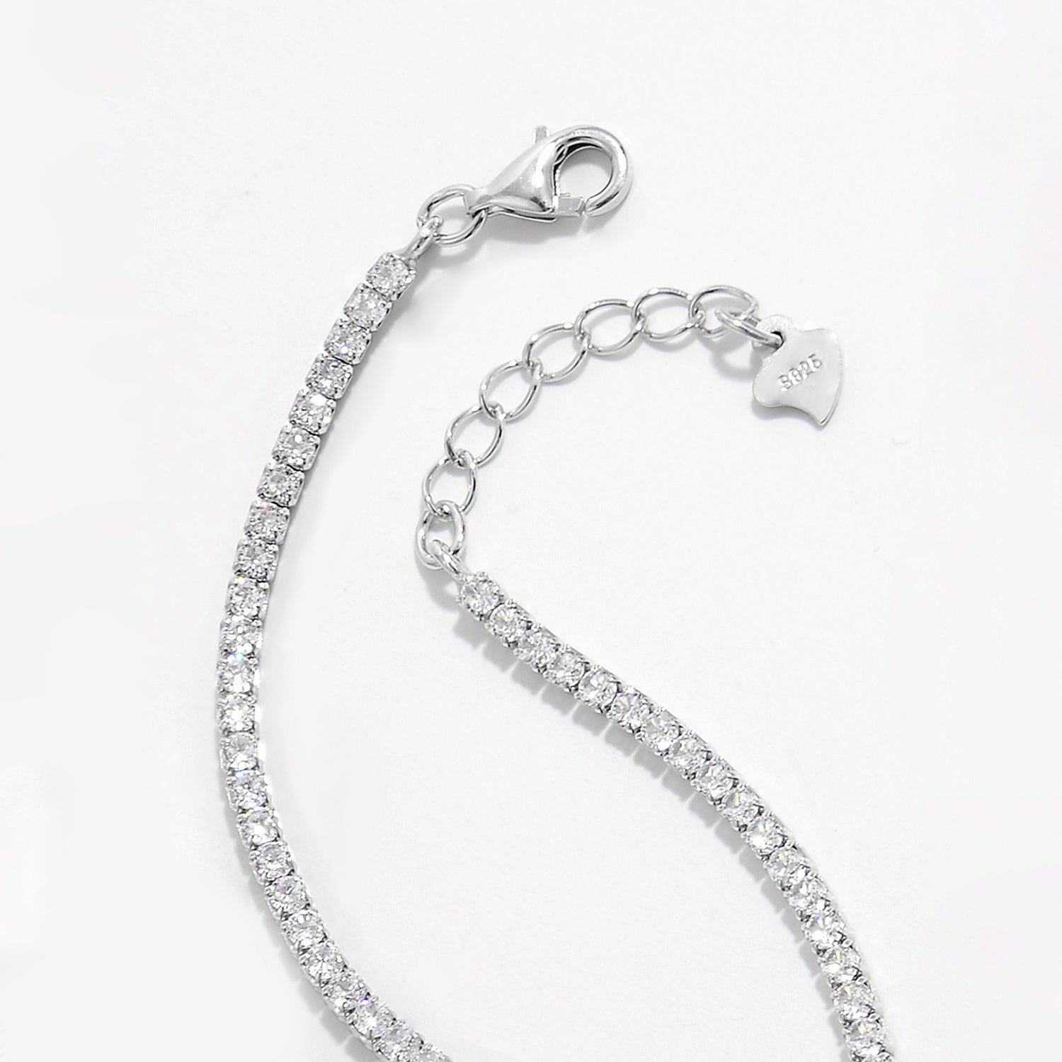 Zircon-Encrusted Silver Bracelet