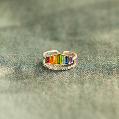 Dobbeltlag Zircon Sølv Ring