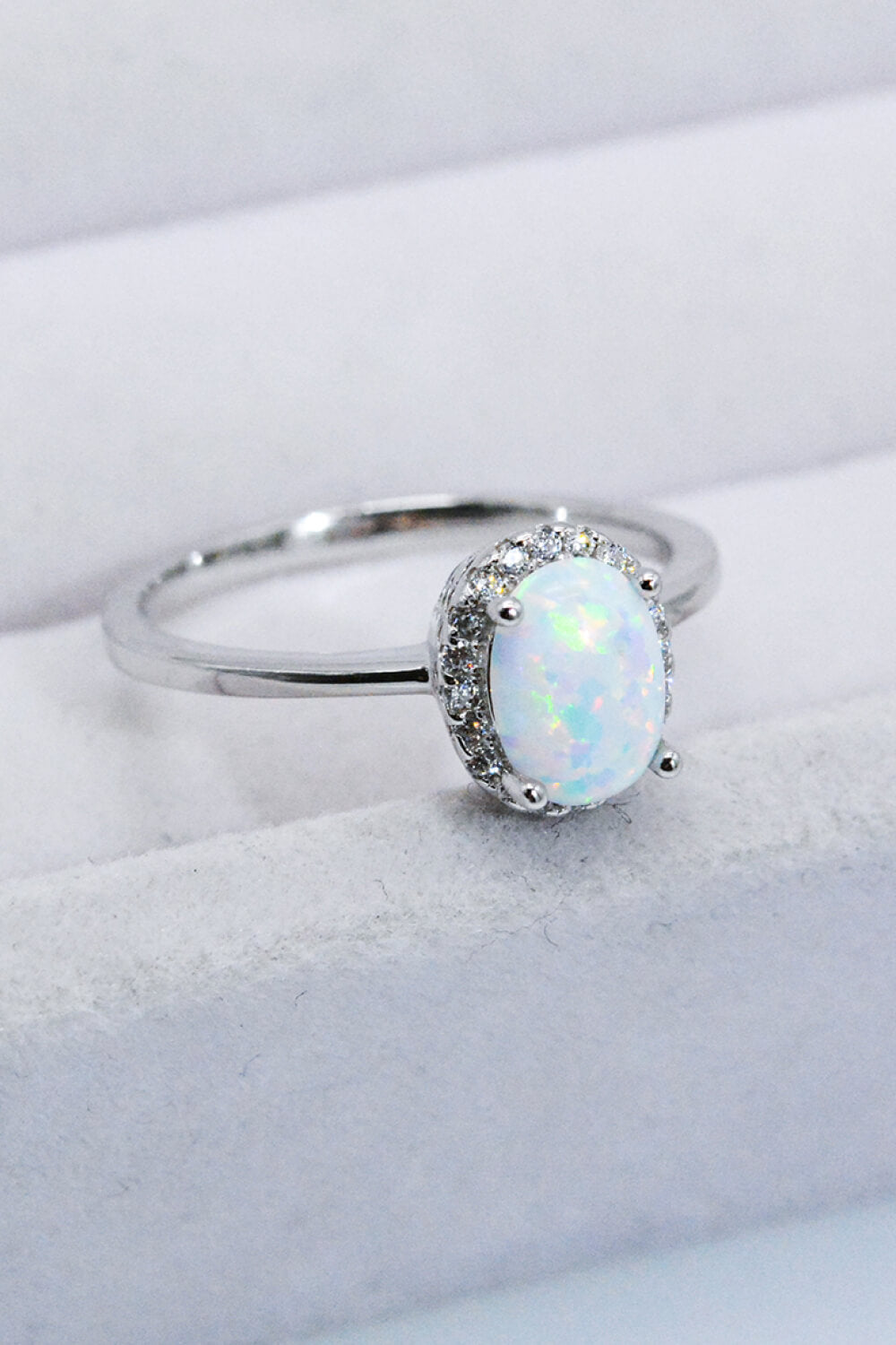 4-zackiger Opal-Silberring