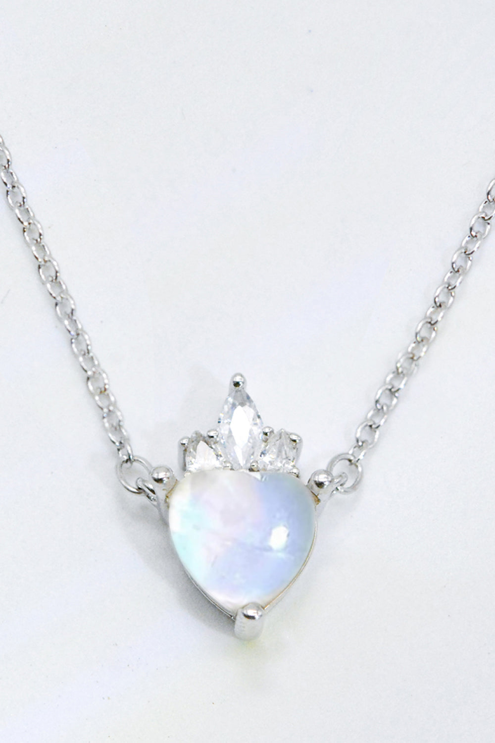 Moonstone Heart Pendant Necklace