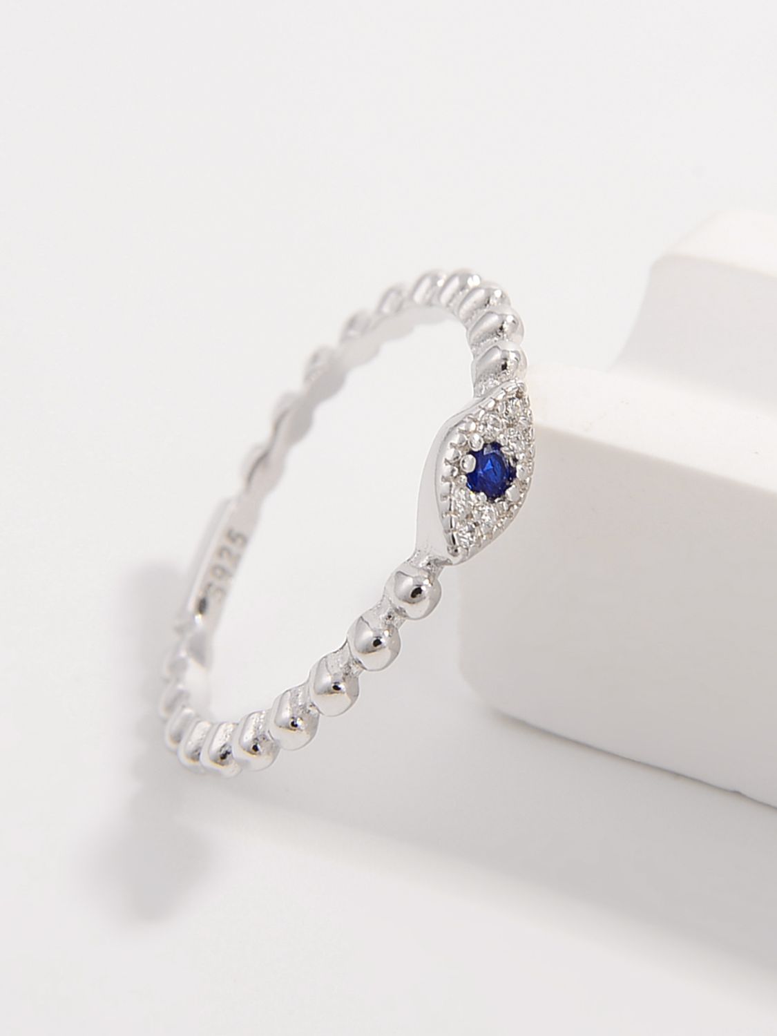 Zircon-Adorned Silver Ring