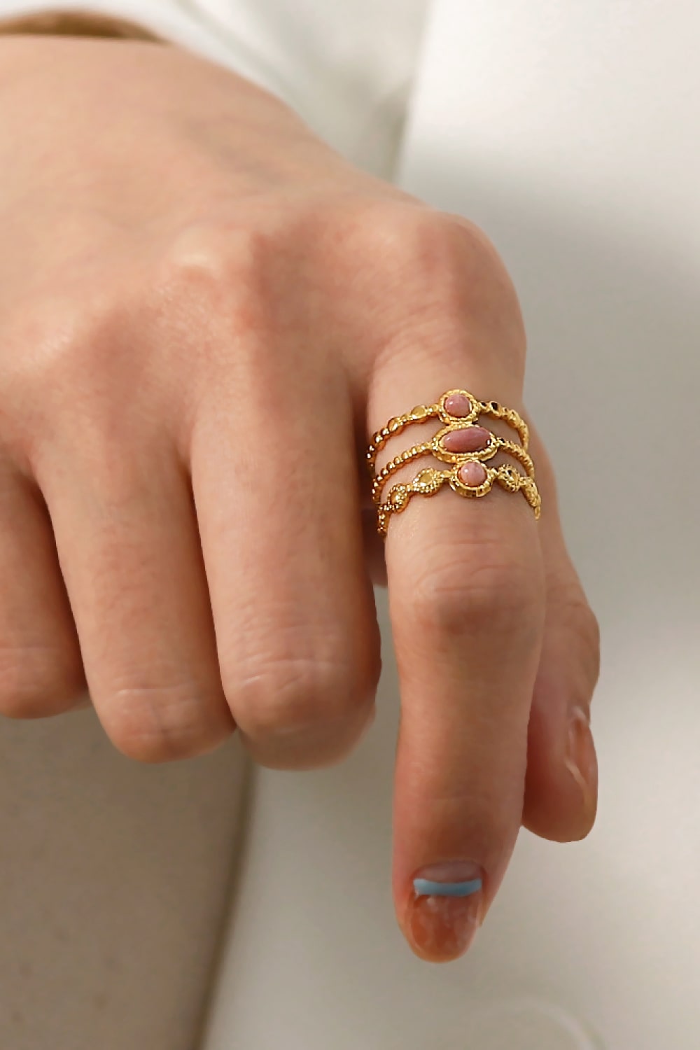 Anello aperto in acciaio a triplo strato