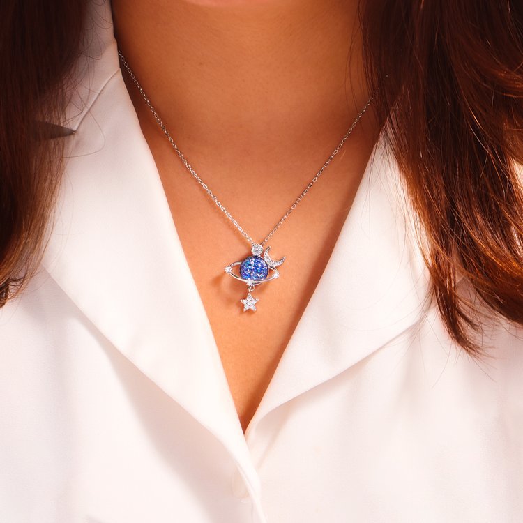 Starry Moon & Star Pendant