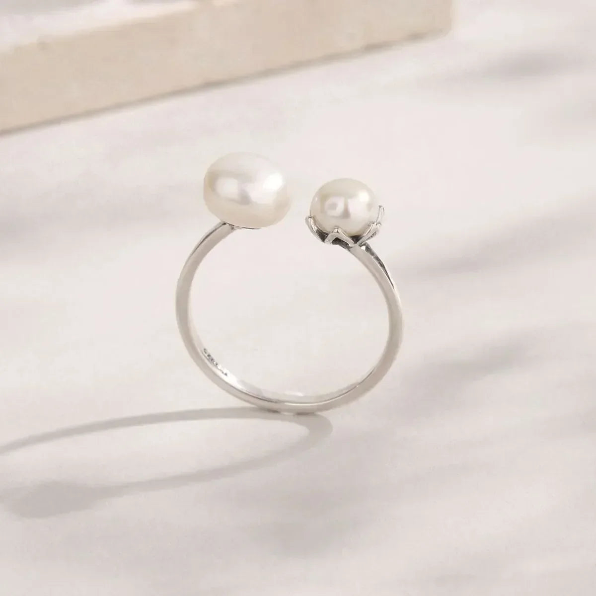Anello aperto perla argento