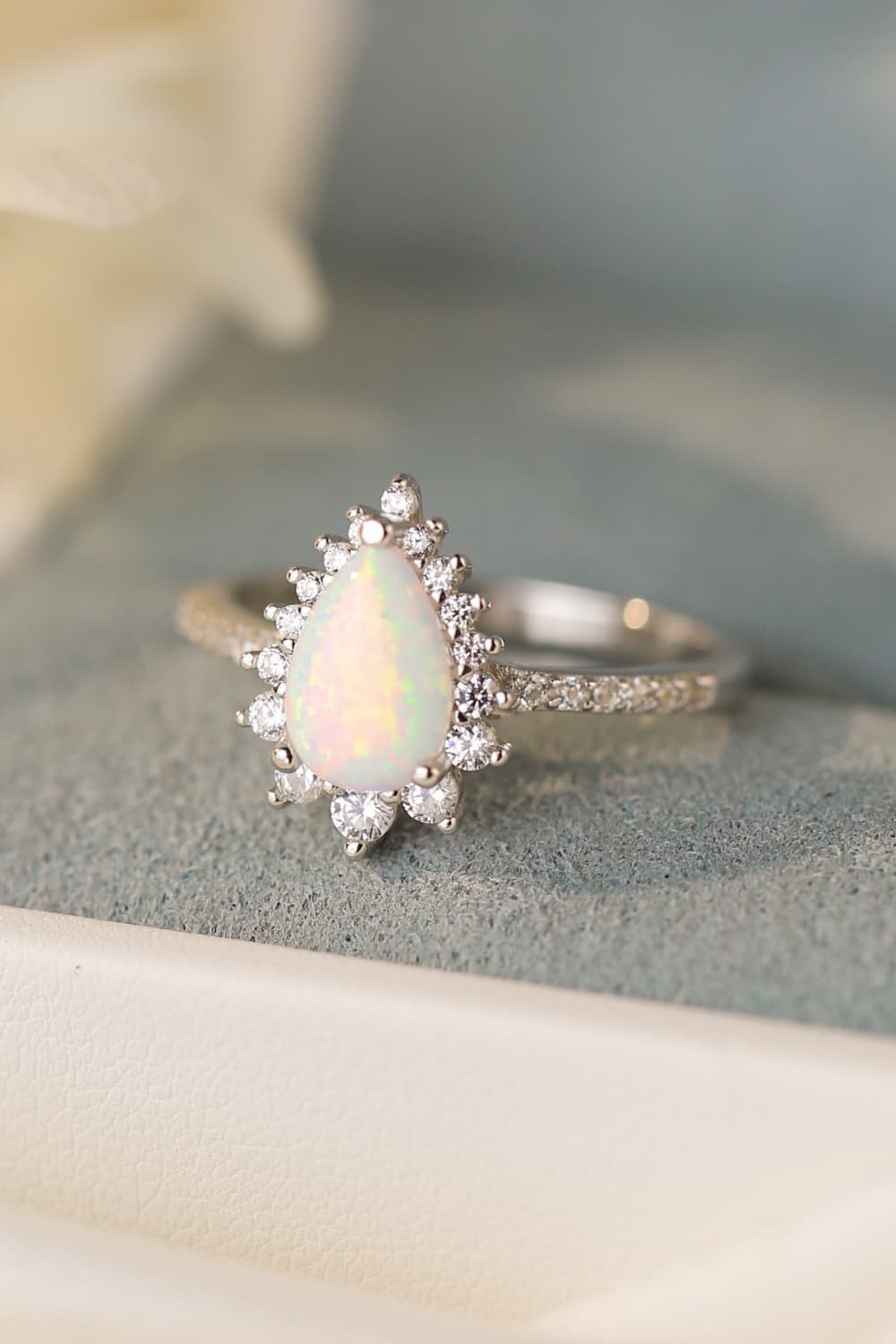 Platin Opal Perle Ring