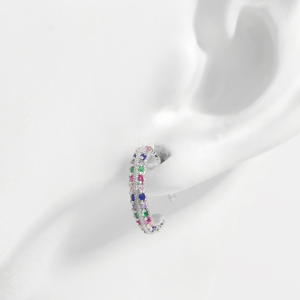 Orecchini a perno in argento Zircon Contrast