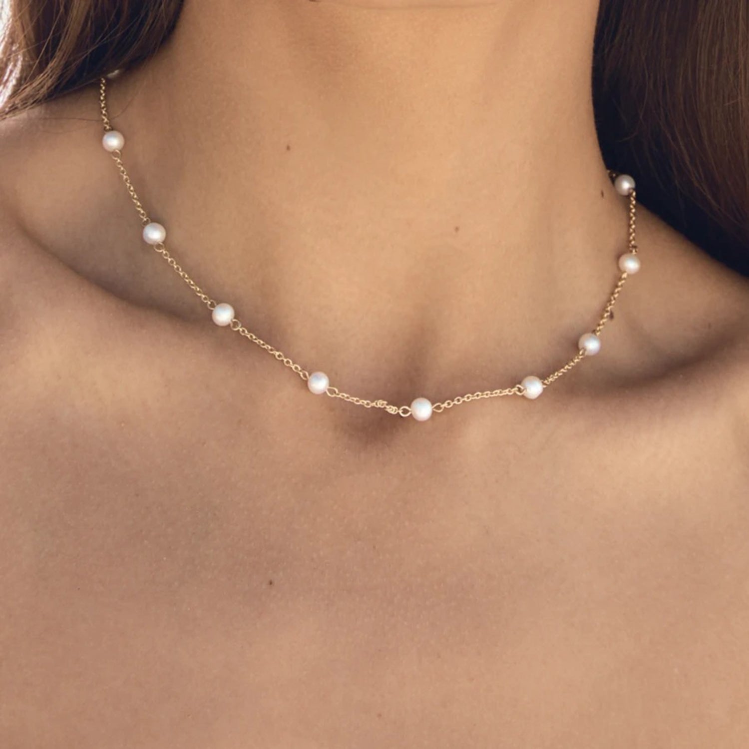 Gold-Plated Pearl Strand