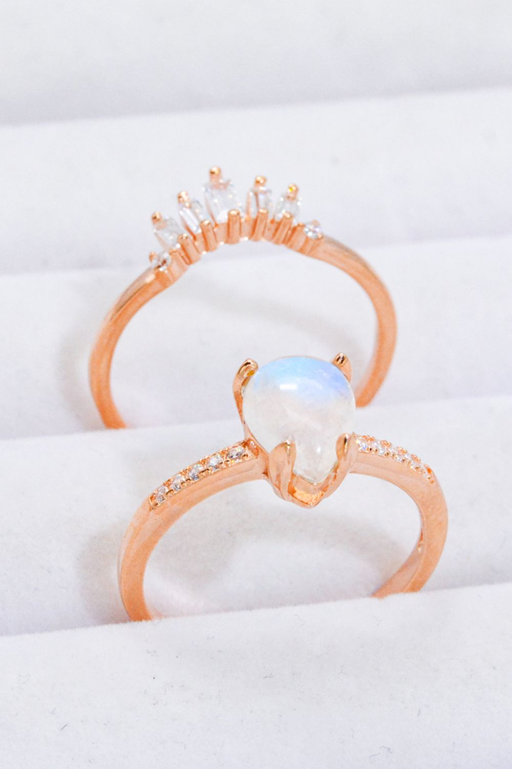 Månestens- og Zirkon Rose Gold Sæt