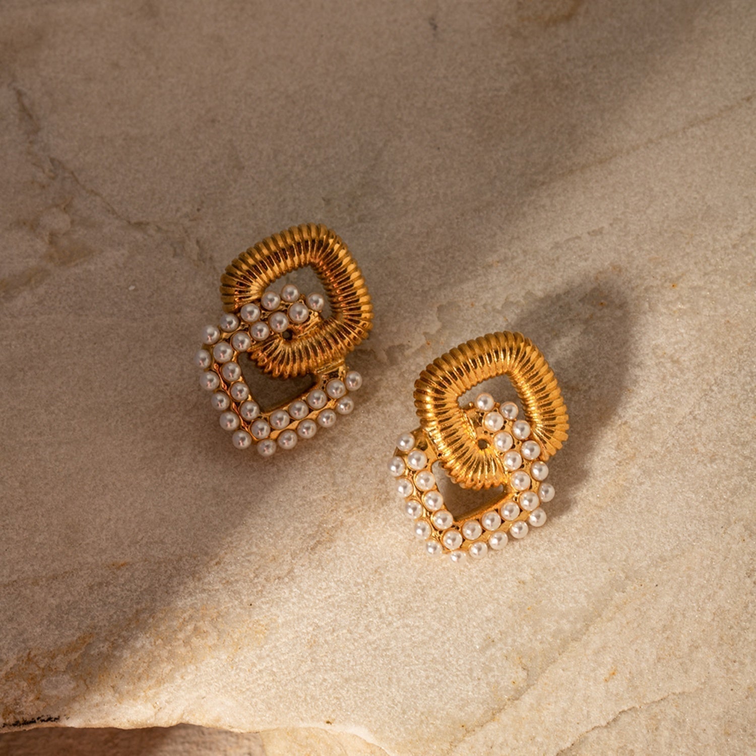 Gold-Plated Square Steel Studs