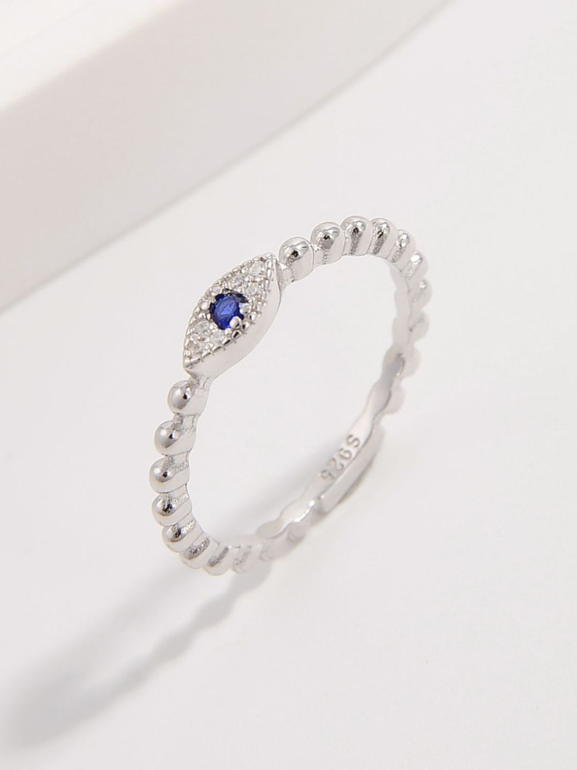 Zircon-Adorned Silver Ring