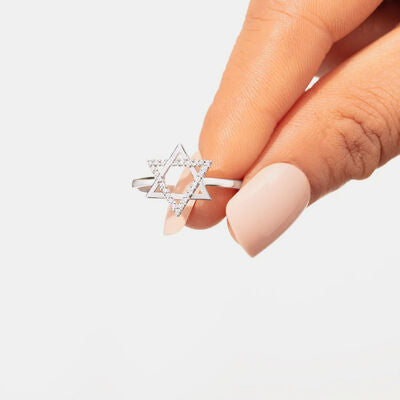 Hexagramm Zirkon Silberring