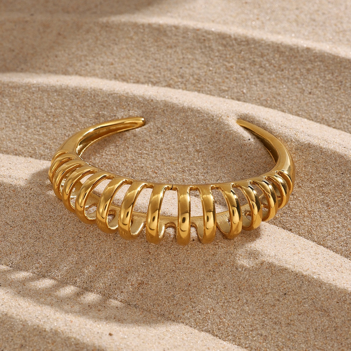 Guldbelagt Udsnit Stål Armring