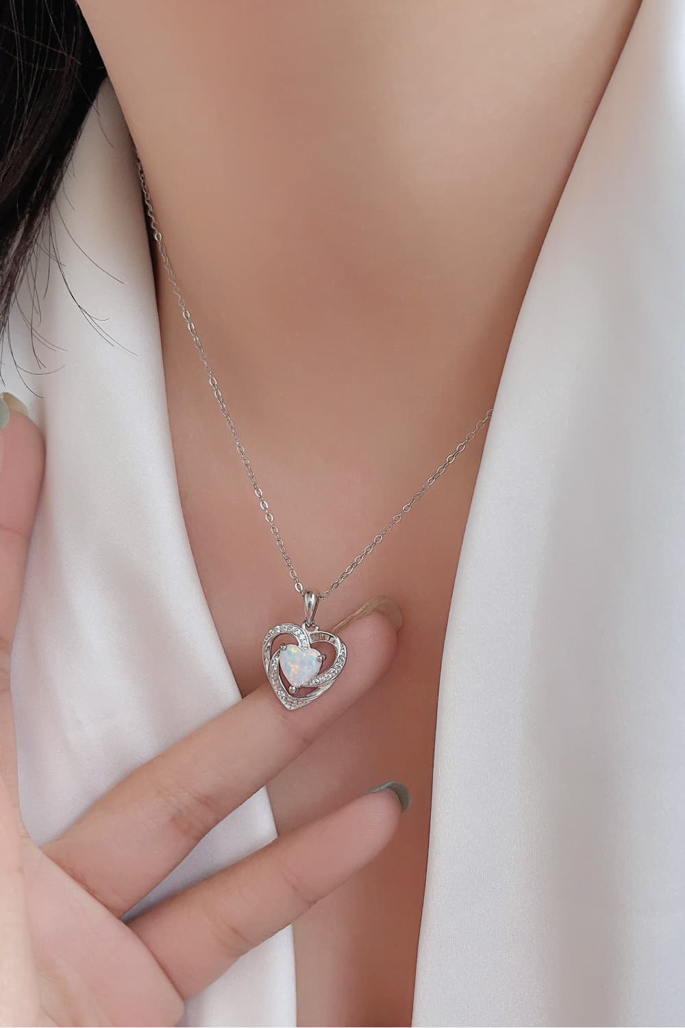 Opal Heart Pendant