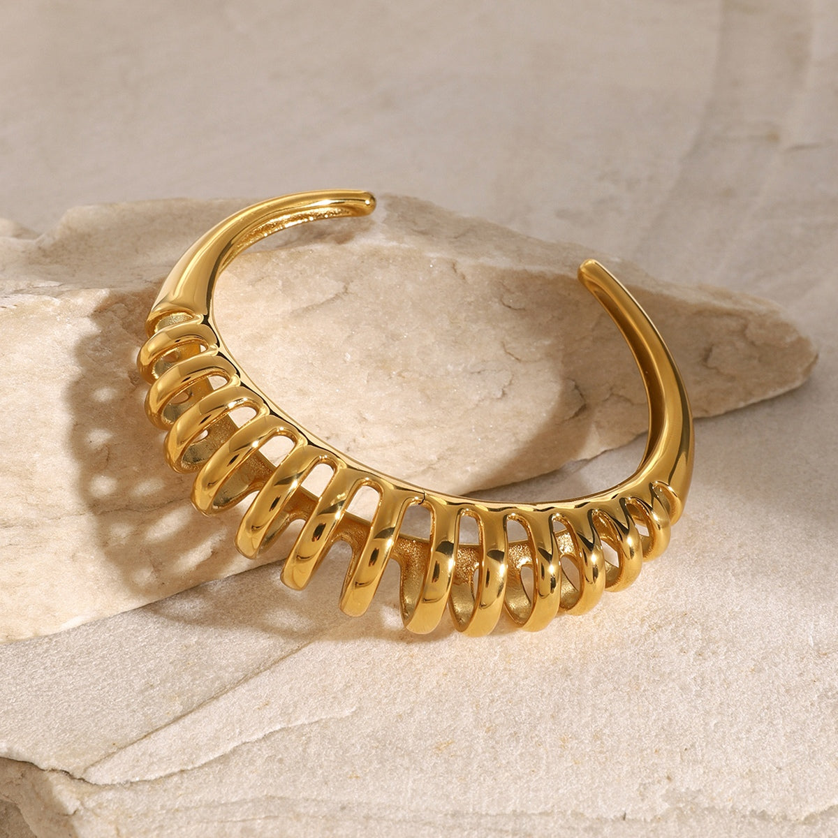 Guldbelagt Udsnit Stål Armring