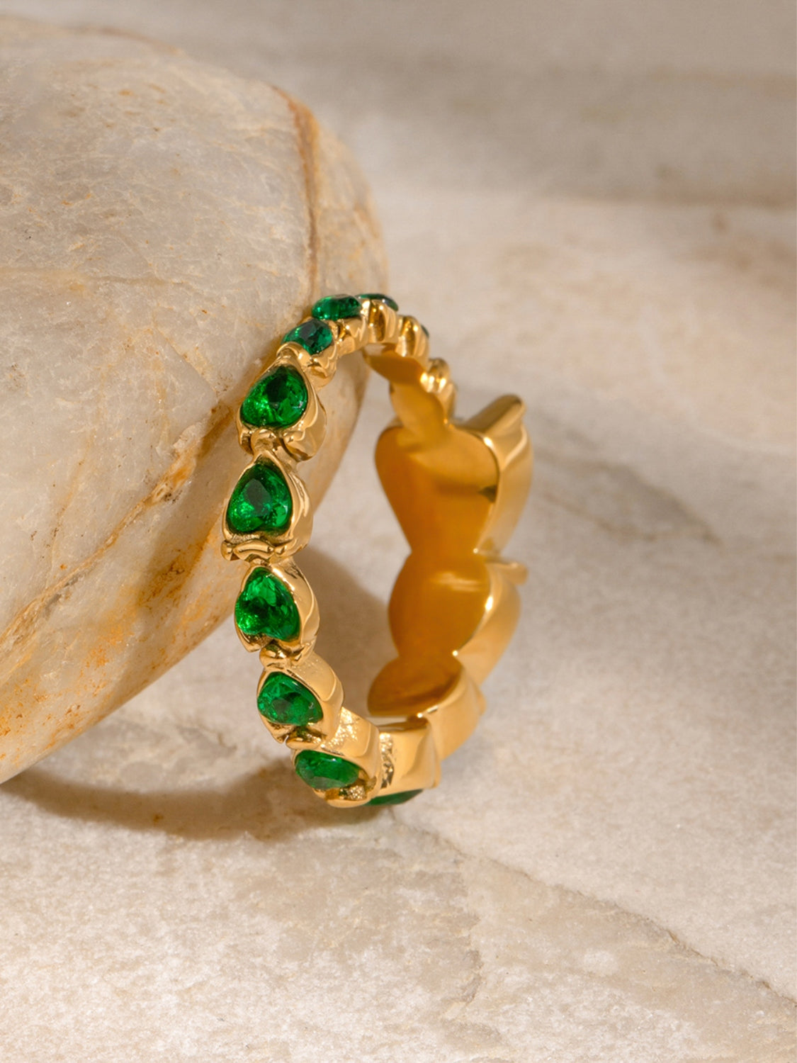 Rhinestone hjerte stål ring