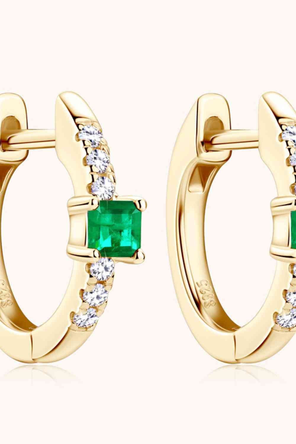 Lab Emerald Stud Earrings