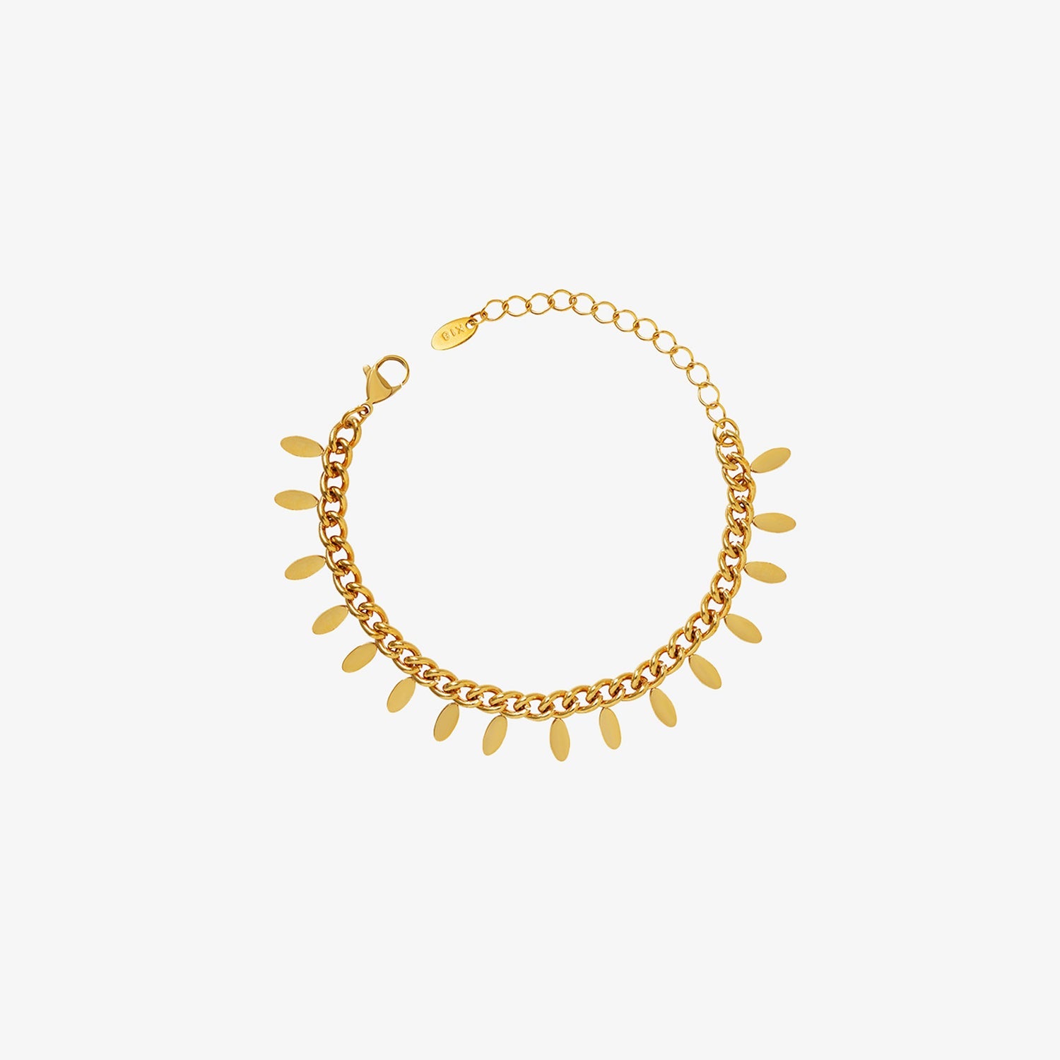 Leaf Charm Steel Bracelet