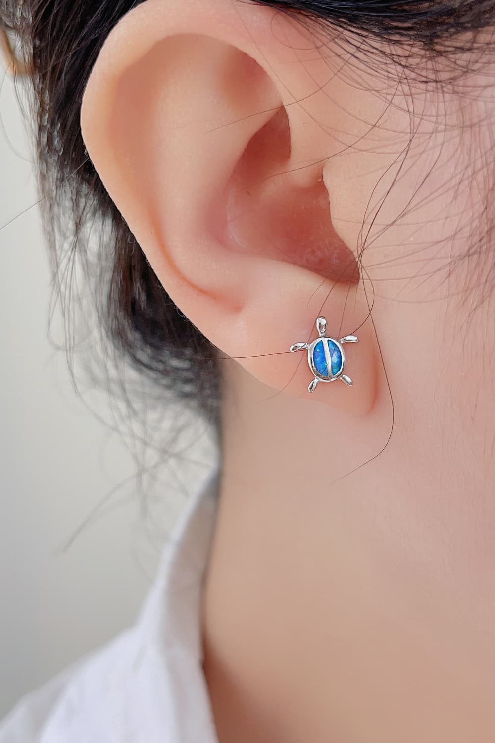 Opal Skildpadde Sølv Studs