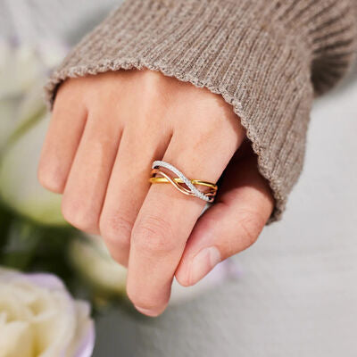 Crisscross Gold-Plated Ring