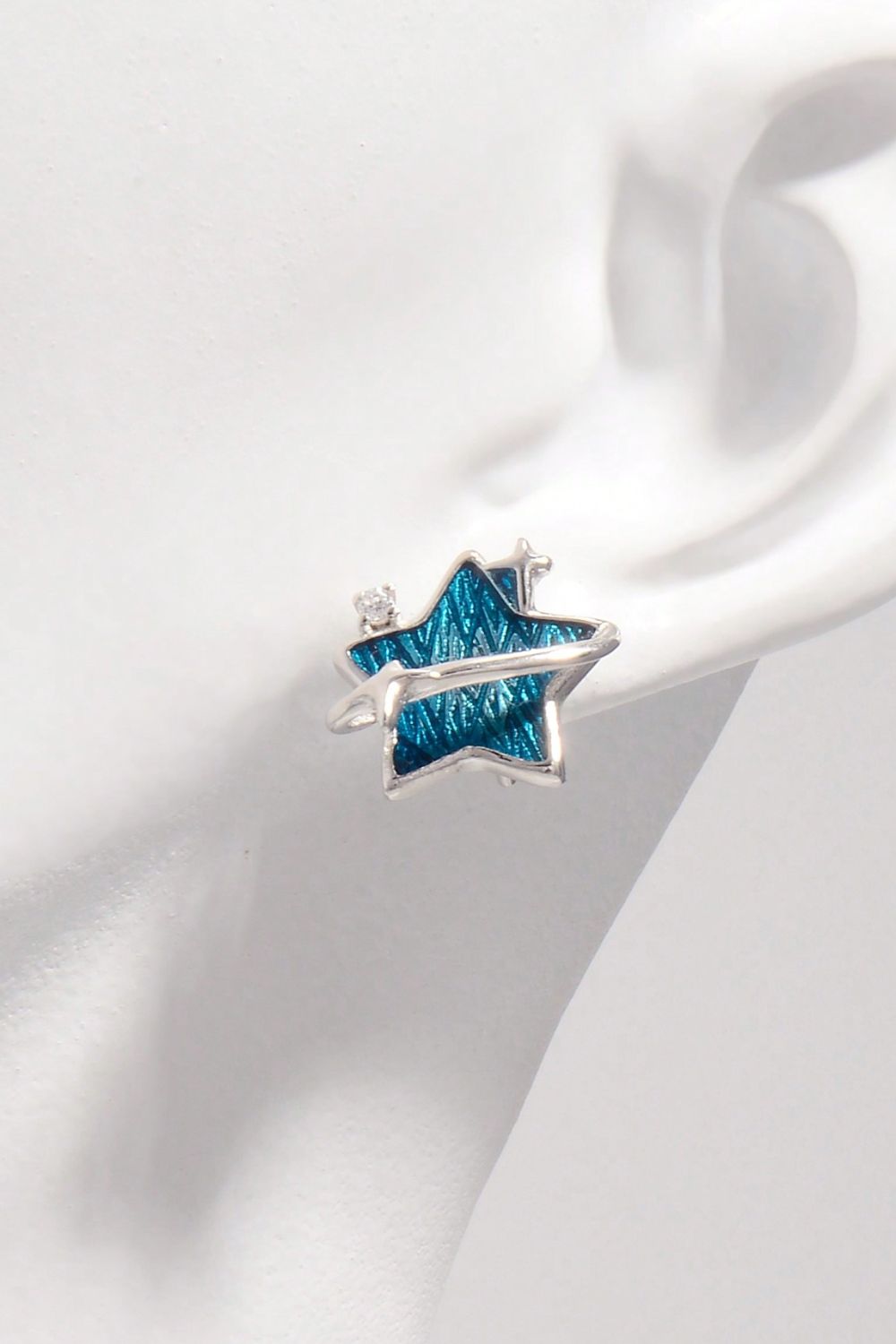 Zircon Ster Zilveren Oorbellen