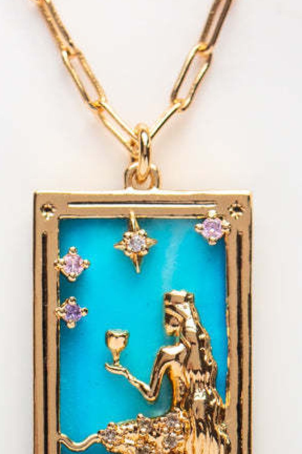 Collana in acciaio con ciondolo Tarocco