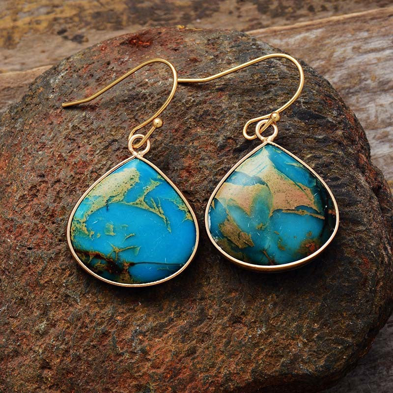 Gold-Plated Gemstone Drops
