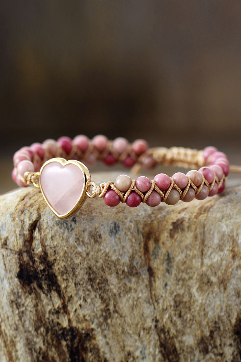 Rose Quartz Heart Bracelet
