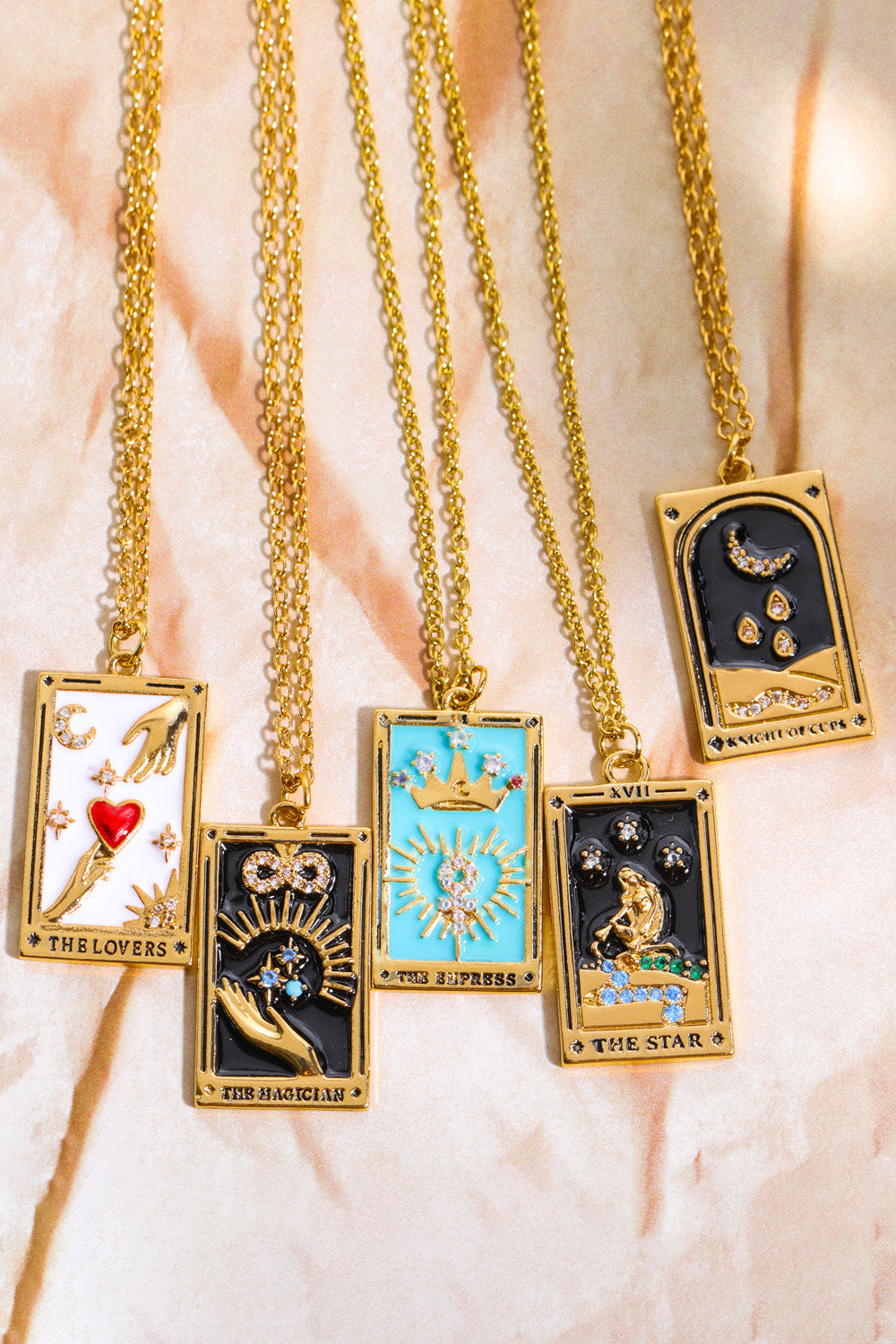 Collana in acciaio con ciondolo Tarocco