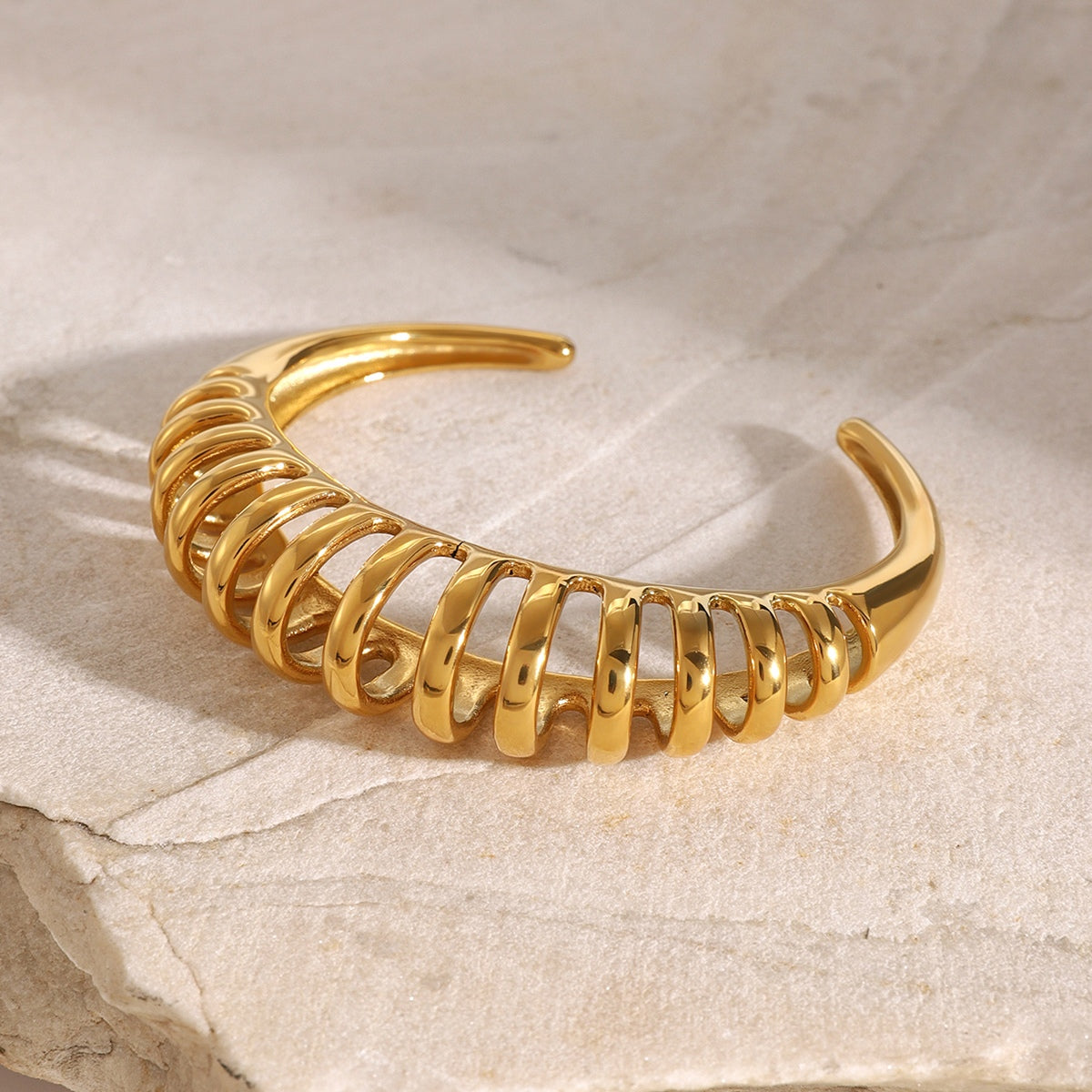 Guldbelagt Udsnit Stål Armring