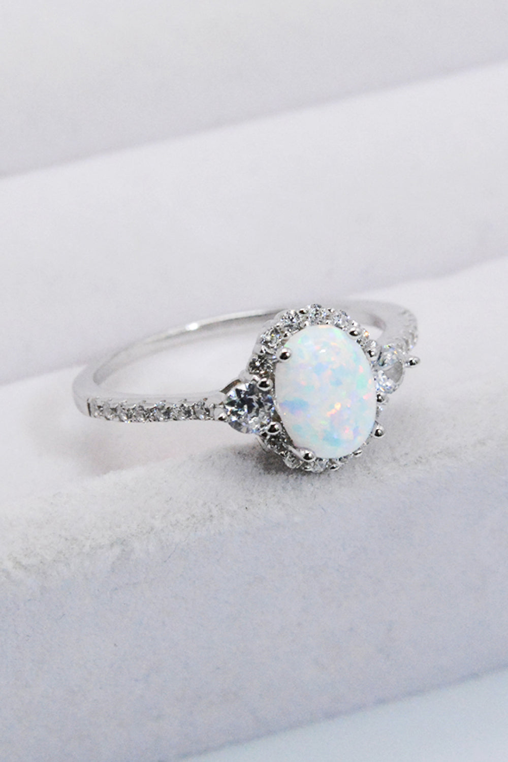 Platin-Opal-Silberring