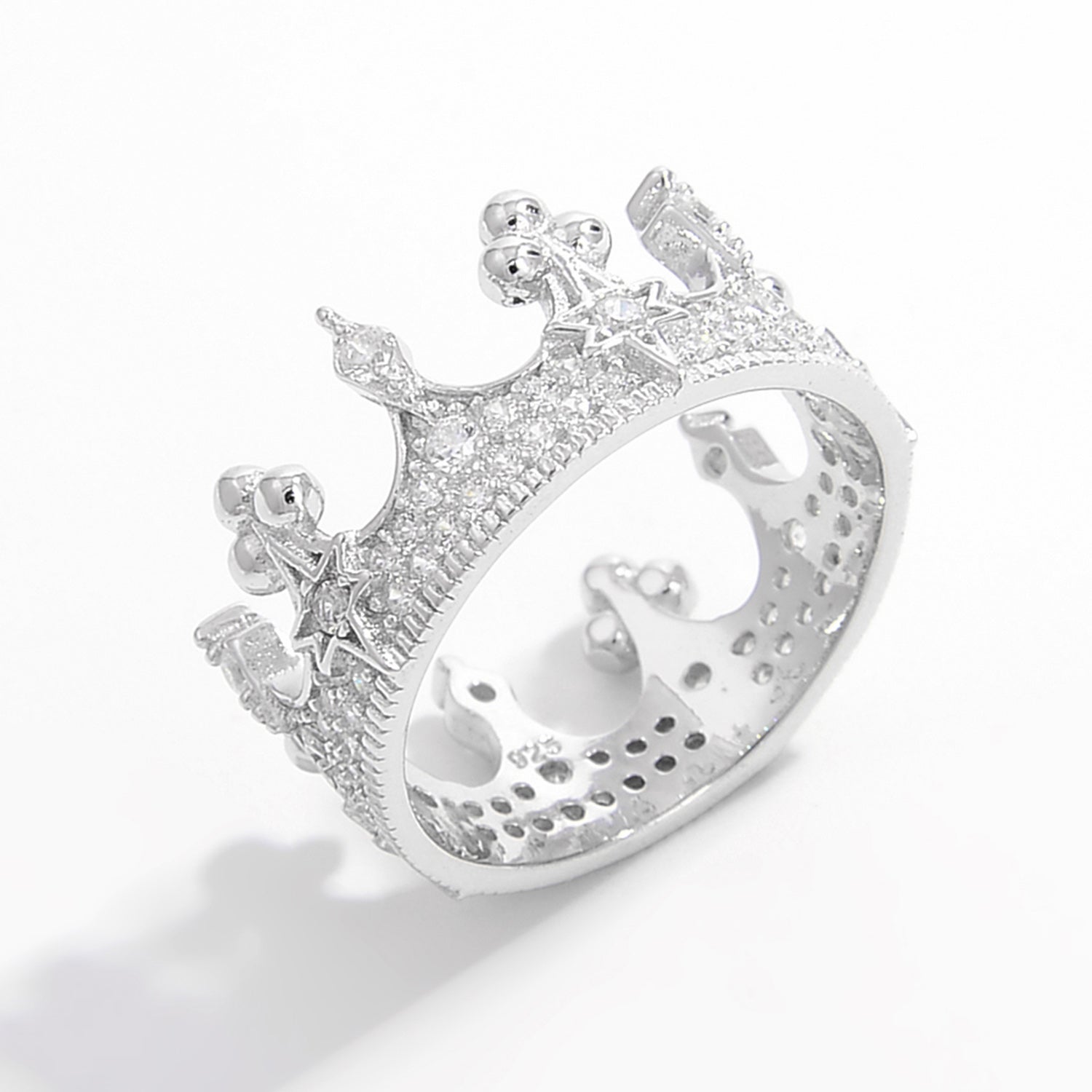 Anello in argento con zircone Crown