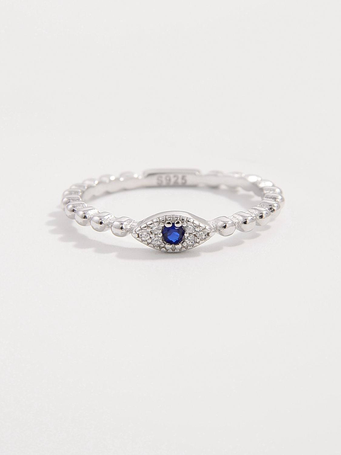 Zircon-Adorned Silver Ring