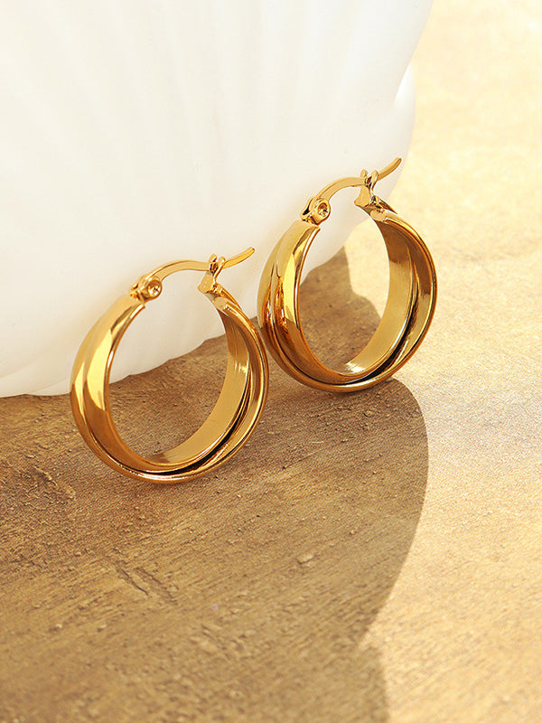Guldbelagte Huggie Hoops