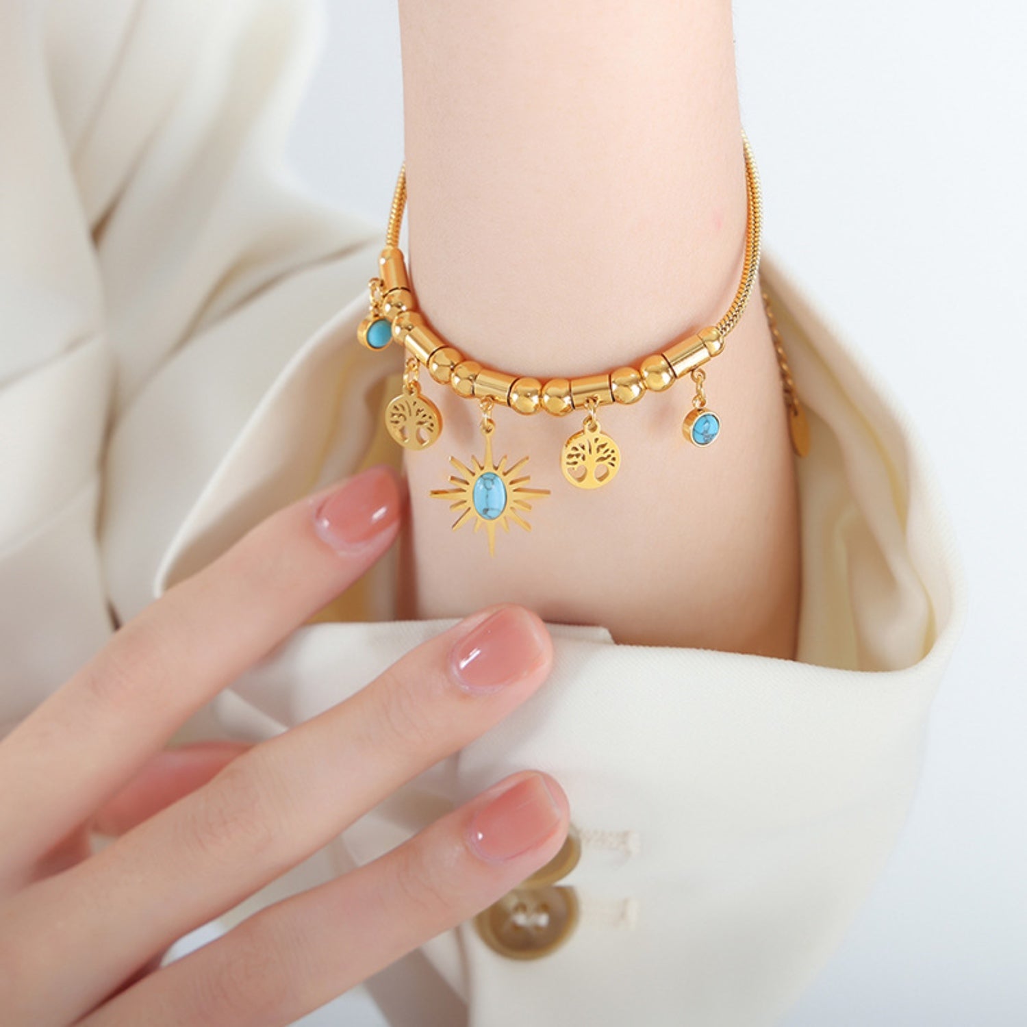 Guld Charm Link Armbånd
