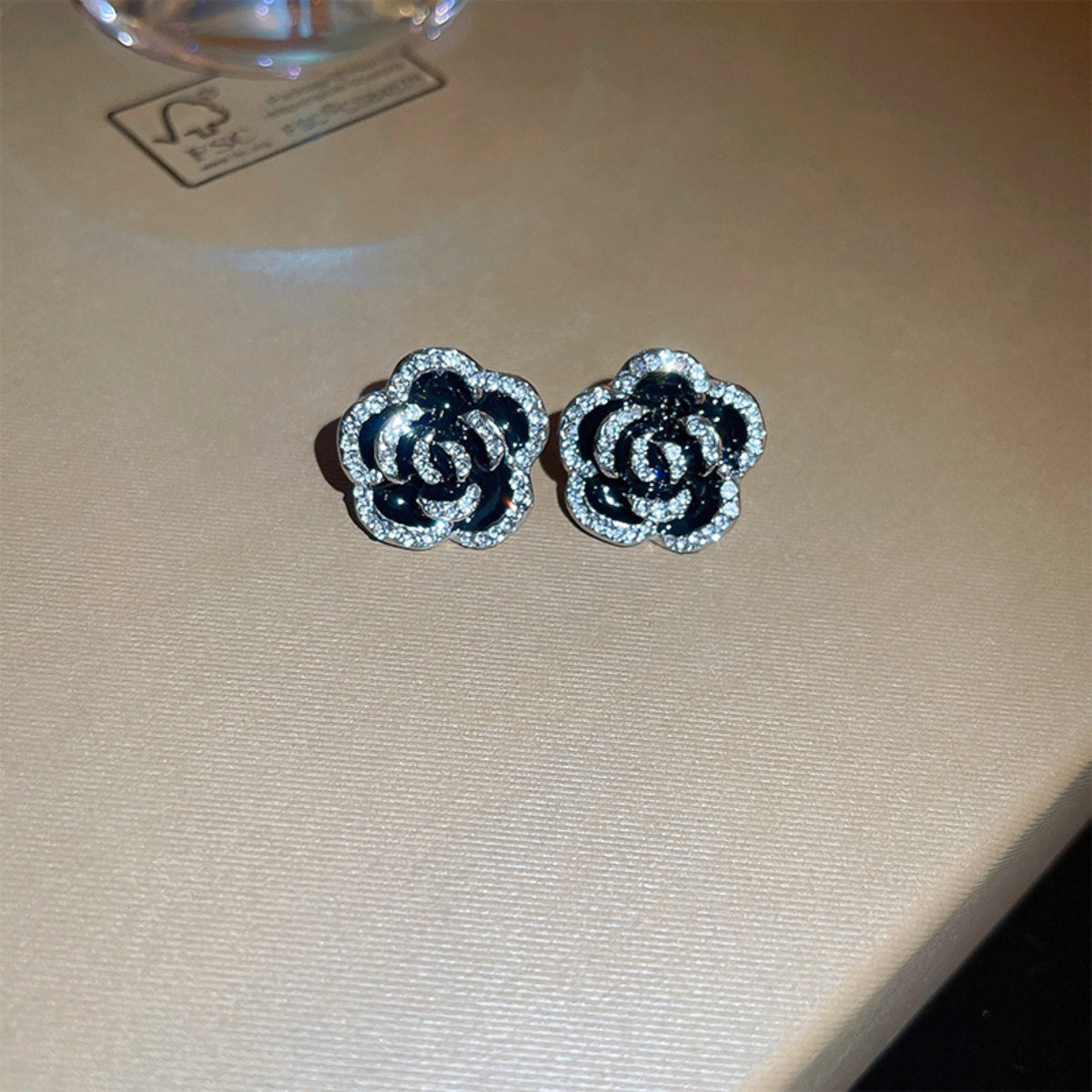 Kobber Blomster Rhinestone Studs