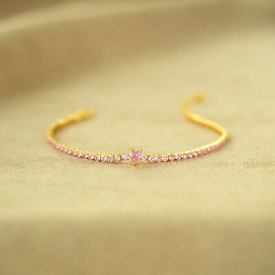 Gold Heart Zircon Bracelet