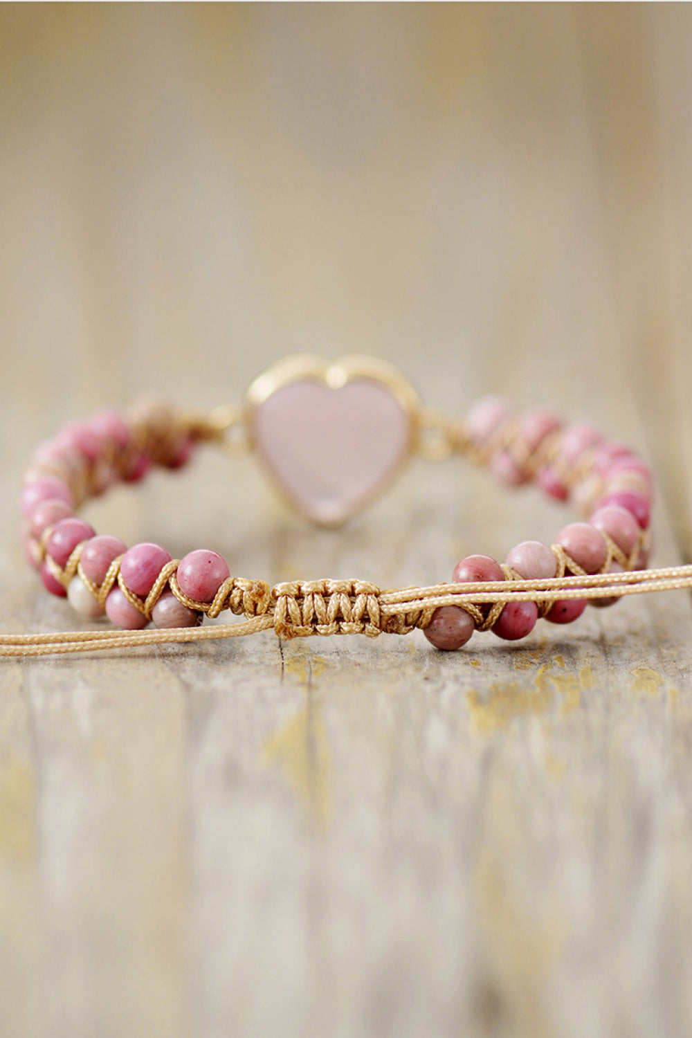 Rose Quartz Heart Bracelet