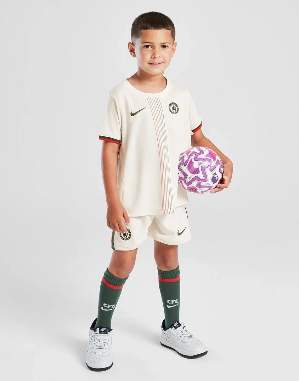 2025/2026 Chelsea Børne Fodbold Sæt - Udebanetrøje